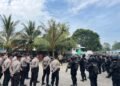 Polres Purwakarta Lakukan Pengamanan Aksi Damai LSM Grib  Di PT Mitsuyoshi