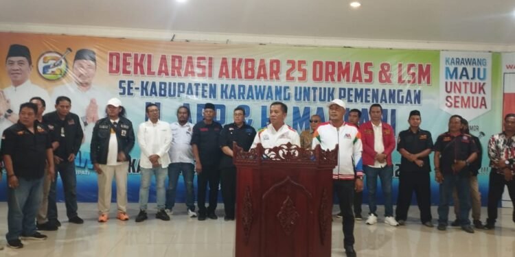 25 Ormas dan LSM Deklarasi Dukung Paslon 2 Aep-Maslani  di Pilkada Karawang