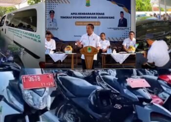 Bupati Bareng Sekda Inspeksi Kondisi Kendaraan Dinas Aset Pemkab Karawang