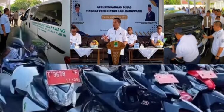 Bupati Bareng Sekda Inspeksi Kondisi Kendaraan Dinas Aset Pemkab Karawang