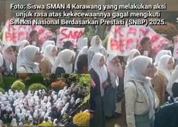 Gagal Ikuti SNBP  Ratusan Murid SMAN 4 Karawang Demo Kepala Sekolah
